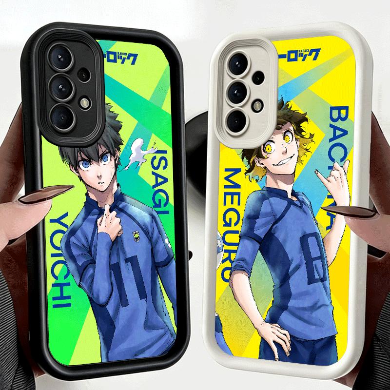 Phone Case for Samsung Galaxy A17 A16 A15 A14 A13 Anime Blue L-Lock Desgin A56 A36 A26 A55 A35 A25 A54 A34 A24 A53 A33 A23 A07 A