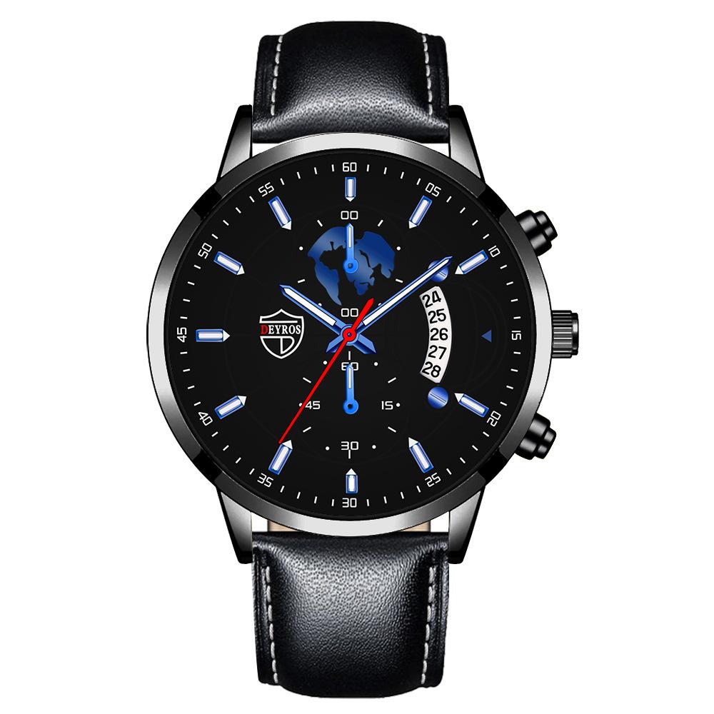 Steel Belt Men S Watch Trend Fashion Calendar Luminous Quartz Watch Single watch