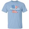 Minnesota US Flag Unisex T-Shirt American Patriotic MN State Tee White Ash Blue