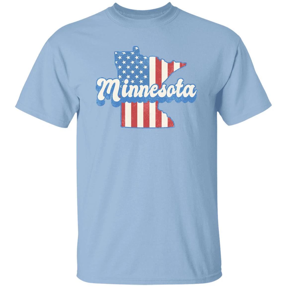 Minnesota US flag Unisex T-Shirt American patriotic MN state tee White Ash Blue S