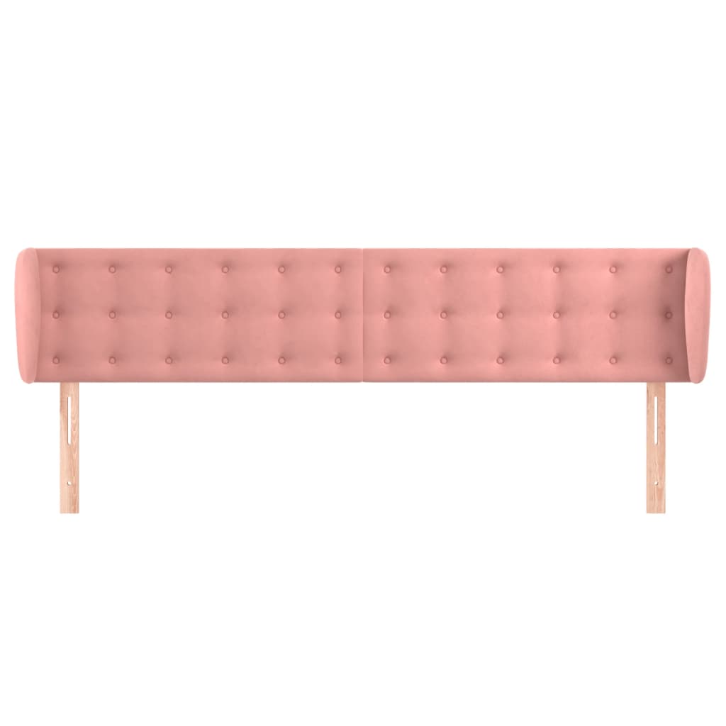 Headboard with Ears Pink 163 X 23 X 78 88 Cm Velvet
