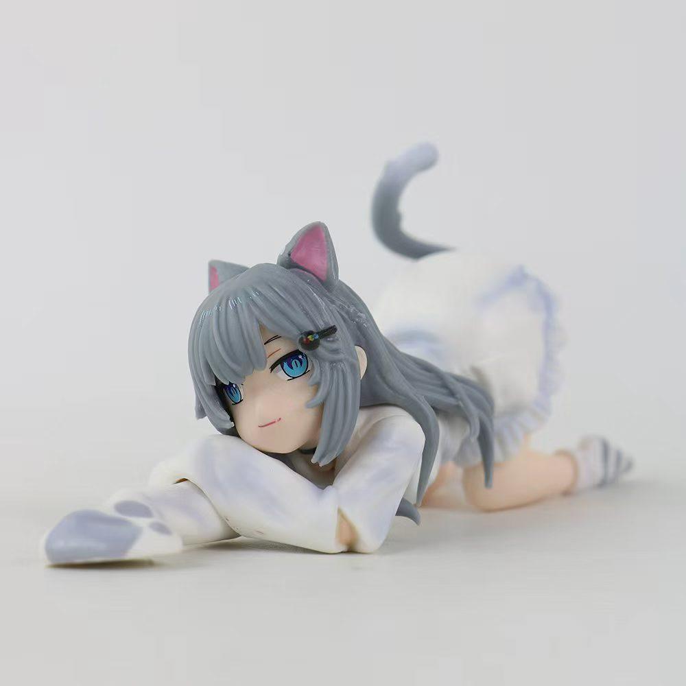 @S new Nachoneko Channel Anime Girl Figure Nachoneko Hennyano Action Figure Cute Cat Kanako Figurine Collectible Model Doll Toys