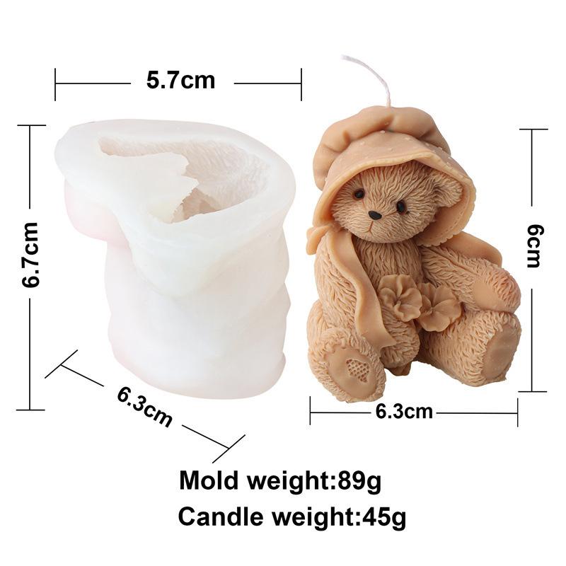 

DIY Soft Teddy Bear Silicone Candle Mold Animal Bear Cat Soap Resin Craft Plaster Making Kit Handmade Cake Mold Home Decor Gifts