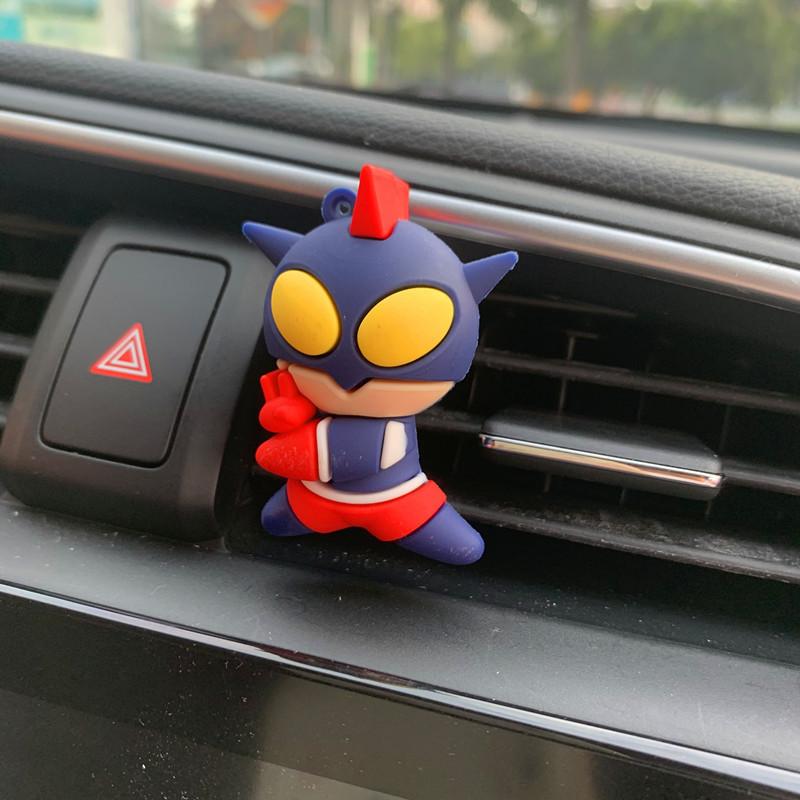 Creative Car Decor Air Vent Ultraman And Little Monster Dinosaur Car Aromatherapy Clip Cartoon Style Blue Dragon