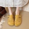 2025 height increase outer wear Roman style women's shoes summer hollow breathable bag head soft sole semi-drag cool slippers Birken slippers