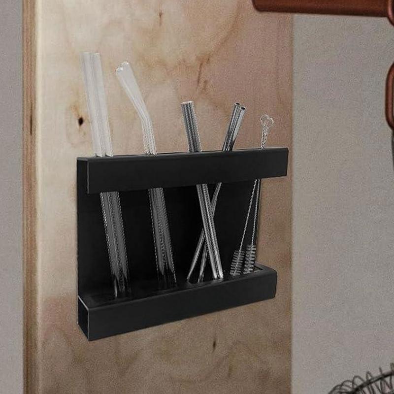 Straw Organizer for Cabinet Straw Kitchen Dispenser with Draining Chopstick Organization storage Rack for Home Hotel