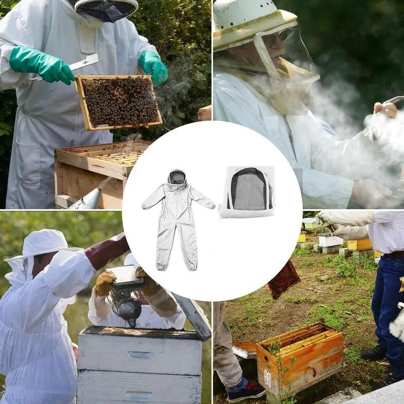 Bee Protective Suit Breathable Fabric Hooded Clothing for Beekeeping Firm Fit Beekeeping Equipment for Women Men Professional