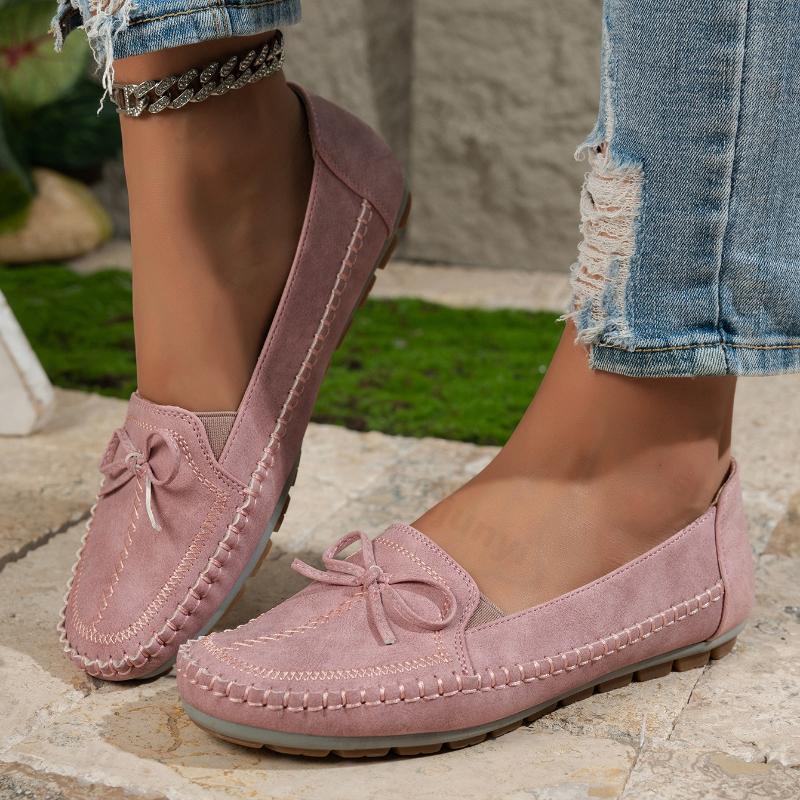 

Жіночі лофери Осінні Повсякденне Взуття Модні Бант Дихаюча Шкіра ПУ Взуття Жіночі Зшиті Балетки Жіноче Взуття Zapatos De Mujer 36 рожевий