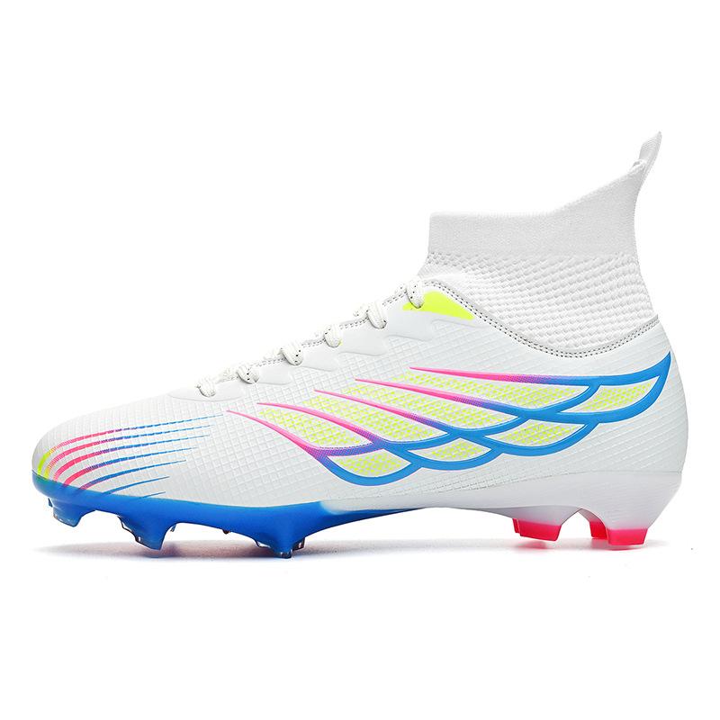High-top football shoes tf broken nails artificial turf AG nails leather feet boys and girls children and adolescents students training shoes