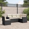 VidaXL Garden Lounge Set 5 Pcs with Cushions Black Braided Resin 3218956