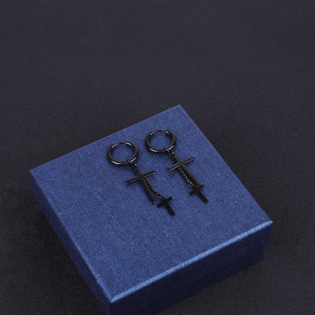 Titanium Steel Earrings Men Temperament Trendy Earrings Korean Women Long Tassel Chain Earrings
