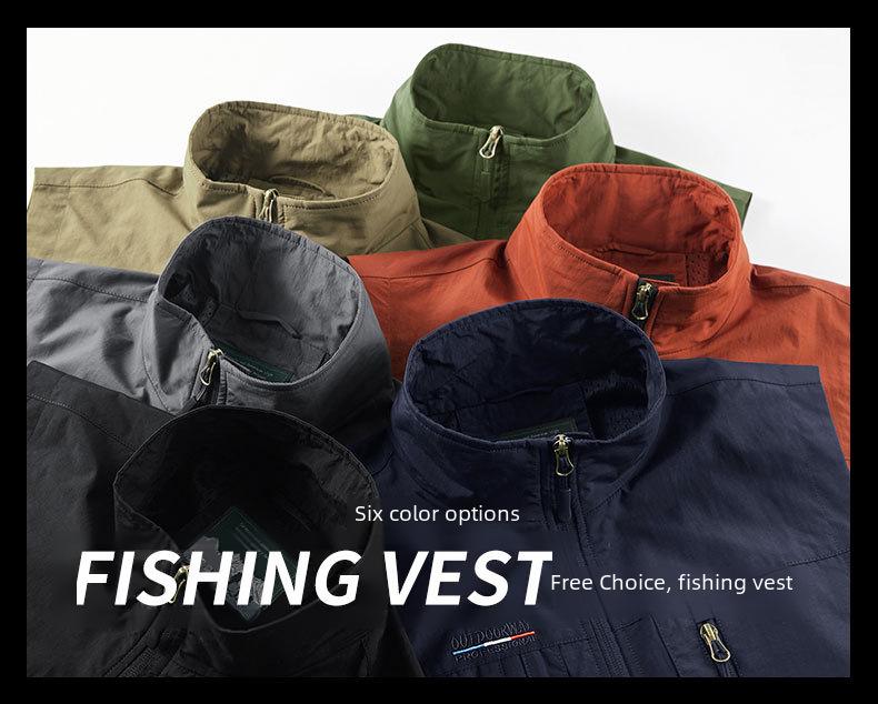 Schnelltrocknende Angel- und Fotoweste für Herren mit mehreren Taschen – Warme Outdoor-Weste für Herbst und Winter