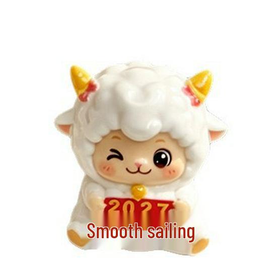 Charming Sheep Healing Ornament - Desk, Computer Screen, Zodiac, or Car Console Decor