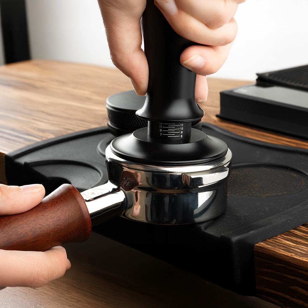 CF WISDOM Coffee Tamper or Wooden Tamper Base Set 51mm 53mm 58mm Stainless Steel Espresso Press or Wood Stand for Barista Home