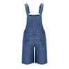 Men's Fashion Solid V-Neck Button Pocket Wash Water Denim Adjustable Short Strap Jumpsuit