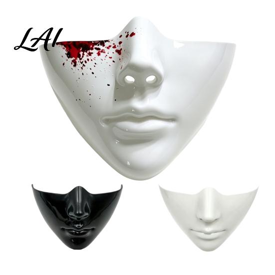 Themed Party Masquerade Accessories Half Face Mask for Cosplay Halloween Cyberpunk Mechanical Lower Plastic Masks with Adjustable Strap Photography