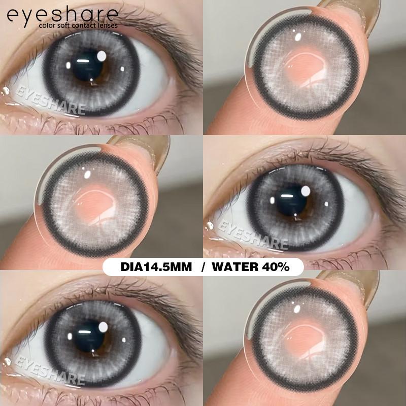 EYESHARE 1 Pair BUBBLE Gray Contact Lenses for Eyes Brown Natural Korean Softlens Beauty Eye Makeup Lens