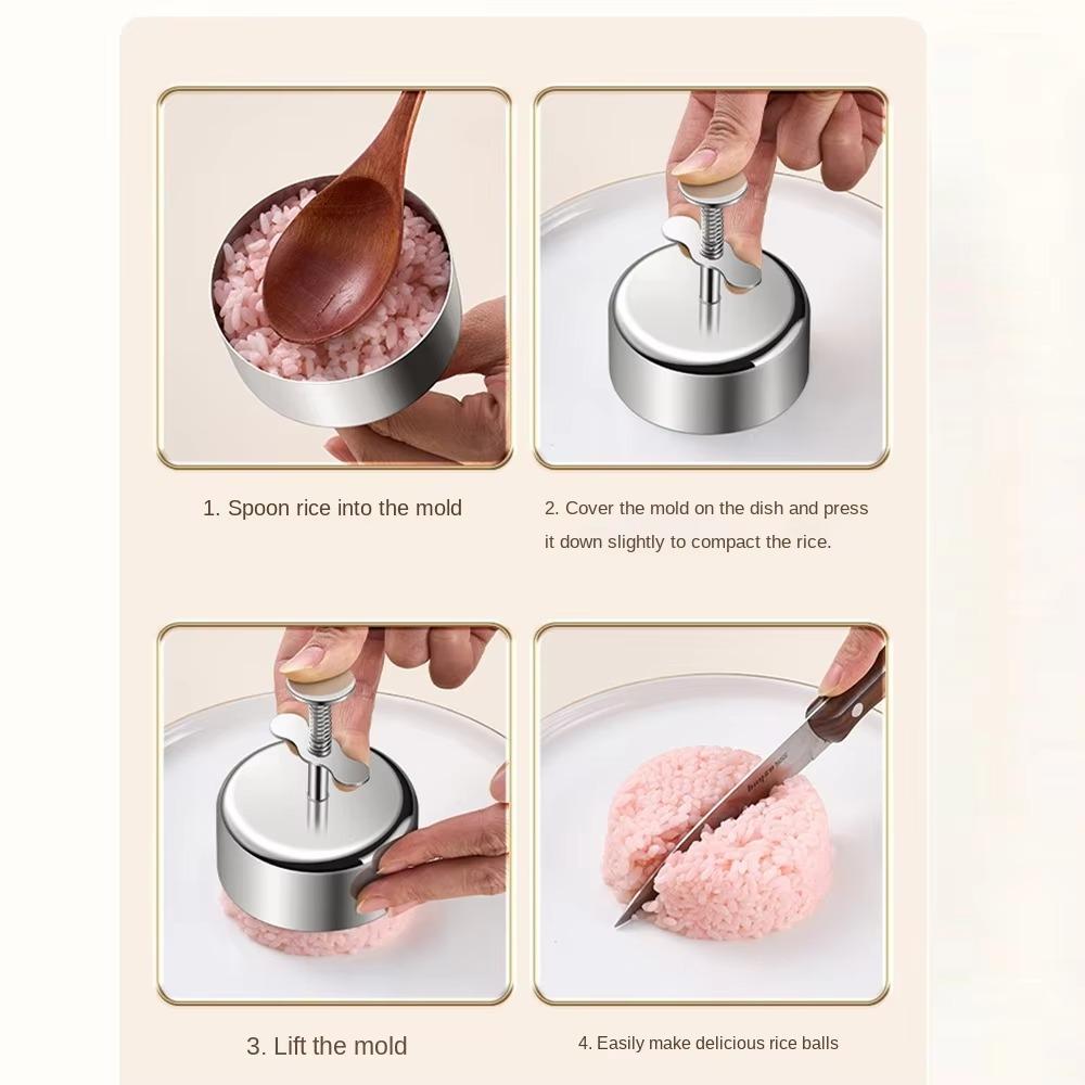 New Stainless Steel Sushi Mold Non-Stick Sushi Tool Rice Ball Ring Easy To Release Hamburger Patty Maker