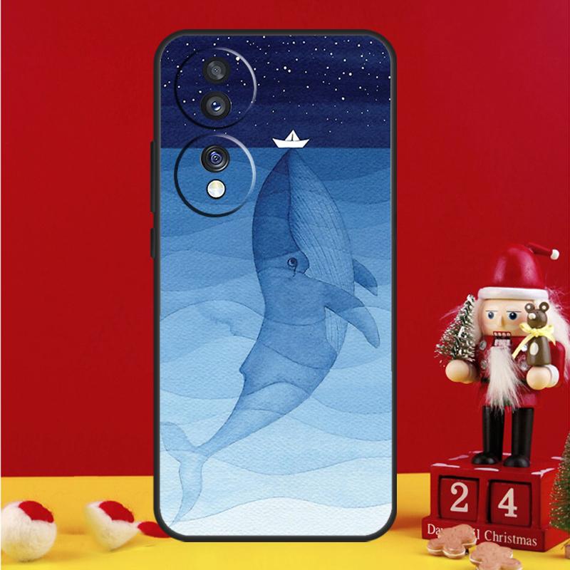 Cartoon Whale Case For Honor Magic 5 6 7 8 Pro Honor 200 400 50 70 90 Lite X8b X8c X9a X9b X9c Win RT Cover