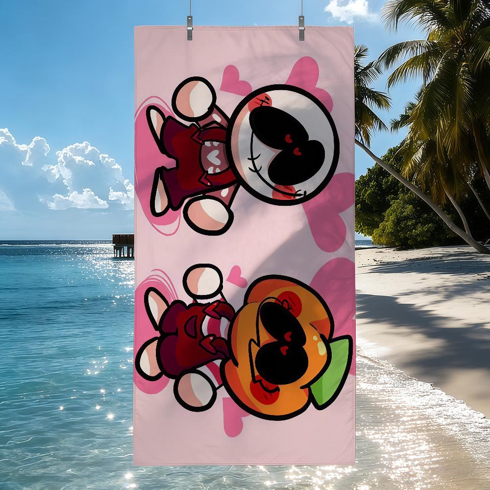 S-Spooky M-Month cute Pump Halloween Towel Quick Drying Beach Towels Are Suitable For Swimming Pools Camping Yoga And The Gym