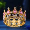 Tiaras y Coronas Redondas de Cristal Barroco Diadema con Pedrería Corona de Baile Corona Accesorios para el Cabello de Boda Joyería Corona