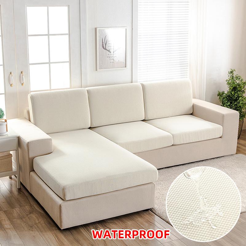 

Водонепроницаемый чехол на подушку сиденья дивана 1 шт. Однотонный эластичный чехол для дивана Жаккардовый чехол на сиденье дивана Защита мебели для домашних животных и детей 1PC Size 8 белый