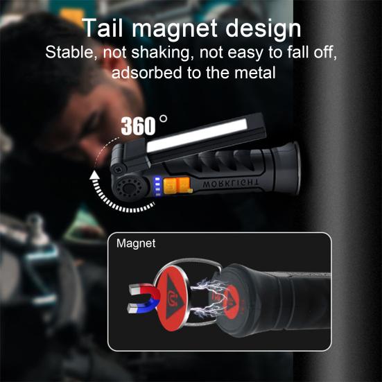 Wiederaufladbares Arbeitslicht, tragbares LED-Arbeitslicht, superhell, hohe Lumen, mehrere Beleuchtungsmodi, IPX5-wasserdichte Taschenlampe, Arbeitslicht