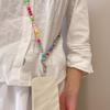 Cute Candy Rainbow Beaded Chain Crossbody Mobile Phone Lanyard Lovely Acrylic Decorative Strap for Bag Accessory