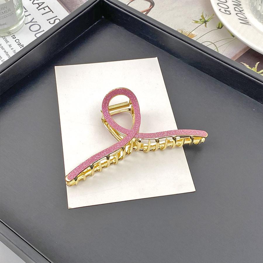 Korean Spring New Matte Metal Hair Clip Hairpin Shark Clip Hairpin Female Hair Clip розовый