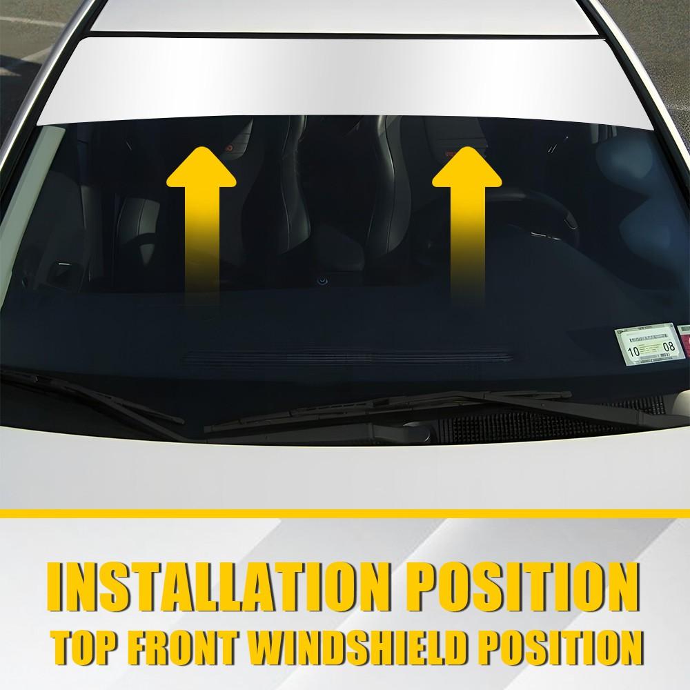 1Pcs Front Car Windshield Sun Visor Vinyl Decal Strip Film Banner Blank Sticker 60*8inch White Black Red Matte Black Accessories
