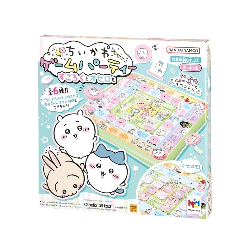 Megahouse Chiikawa Игровая вечеринка - Включает Сугороку и Отелло - Настольная игра - Для детей от 6 лет