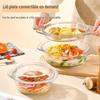 Large High-Temperature Glass Bowl with Lid