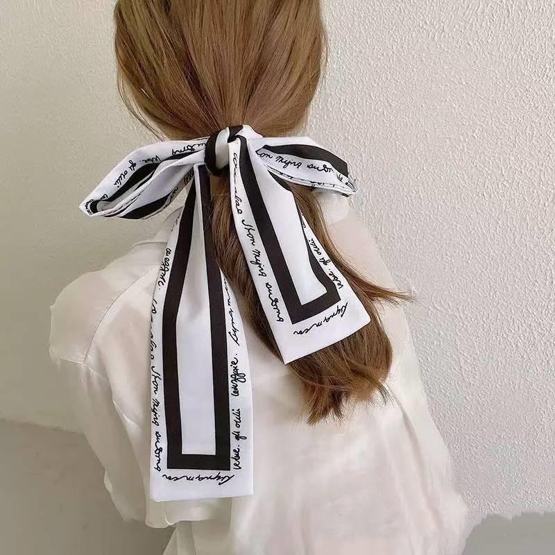Classic French Silk Scarf: Retro Headband & Hair Ribbon for Women