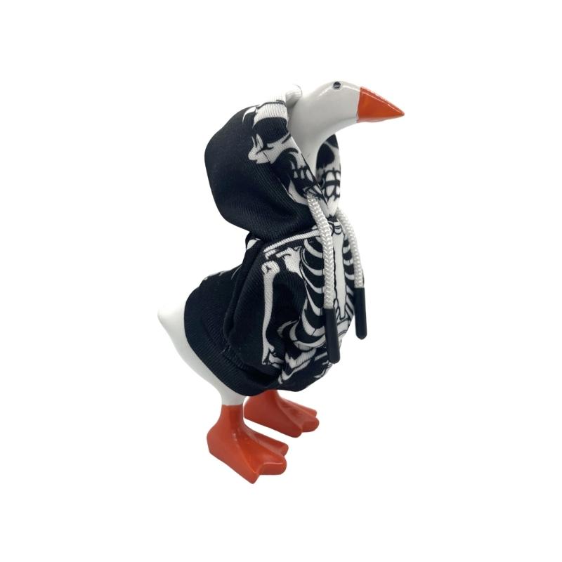 Geese Costume Ornament 7Inch Desk Geese Statue Outfits Light Weight Washable for Office Tabletop and Home Decoration