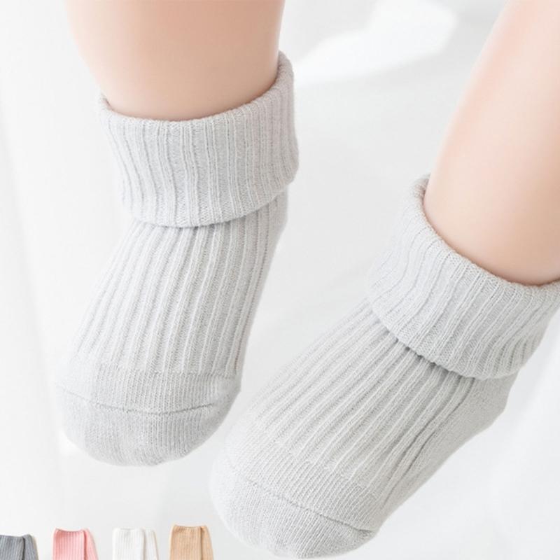 2pcs Anti Skid Toddler Socks Soft Crew Length Socks Middle Tube Design For Secure Movement On Hardwood Floors