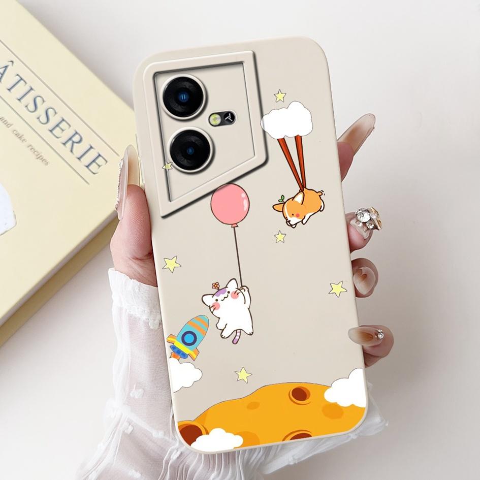 For Tecno Pova Neo Case LE6 LE6h Shockproof Cover Lovely Astronaut Liquid Silicone Bumper For Tecno Pova Neo 3 LH6n PovaNeo Etui