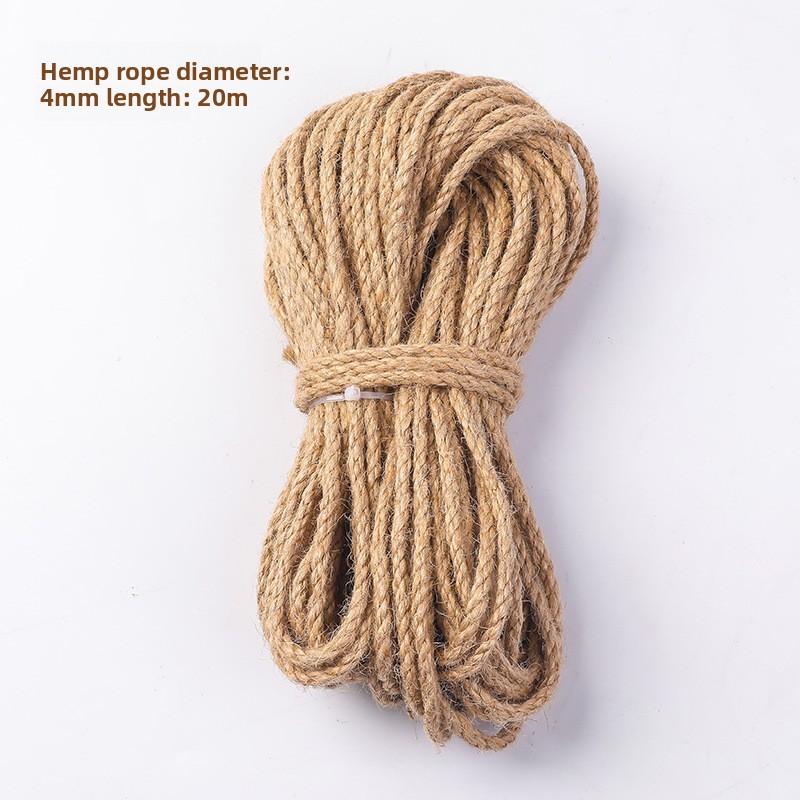 

Пенькова мотузка Дошка для дряпання для домашніх котів від нудьги, Зносостійкий плетений матеріал для котячого ігрового комплексу, Іграшки для котів 4mm20m