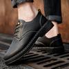 Round Toe Lace-up Platform Men's Leather Shoes in Promotion 2025 Trend Low Price Social Designer New in Male Casual Shoe