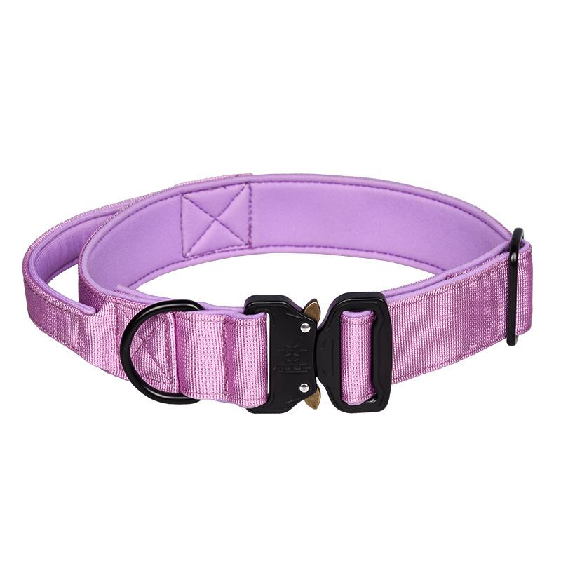 Tactical Collar Nylon Pet Collar Insert Buckle Outdoor Diving Cloth Lining Medium and Large Dog Collar