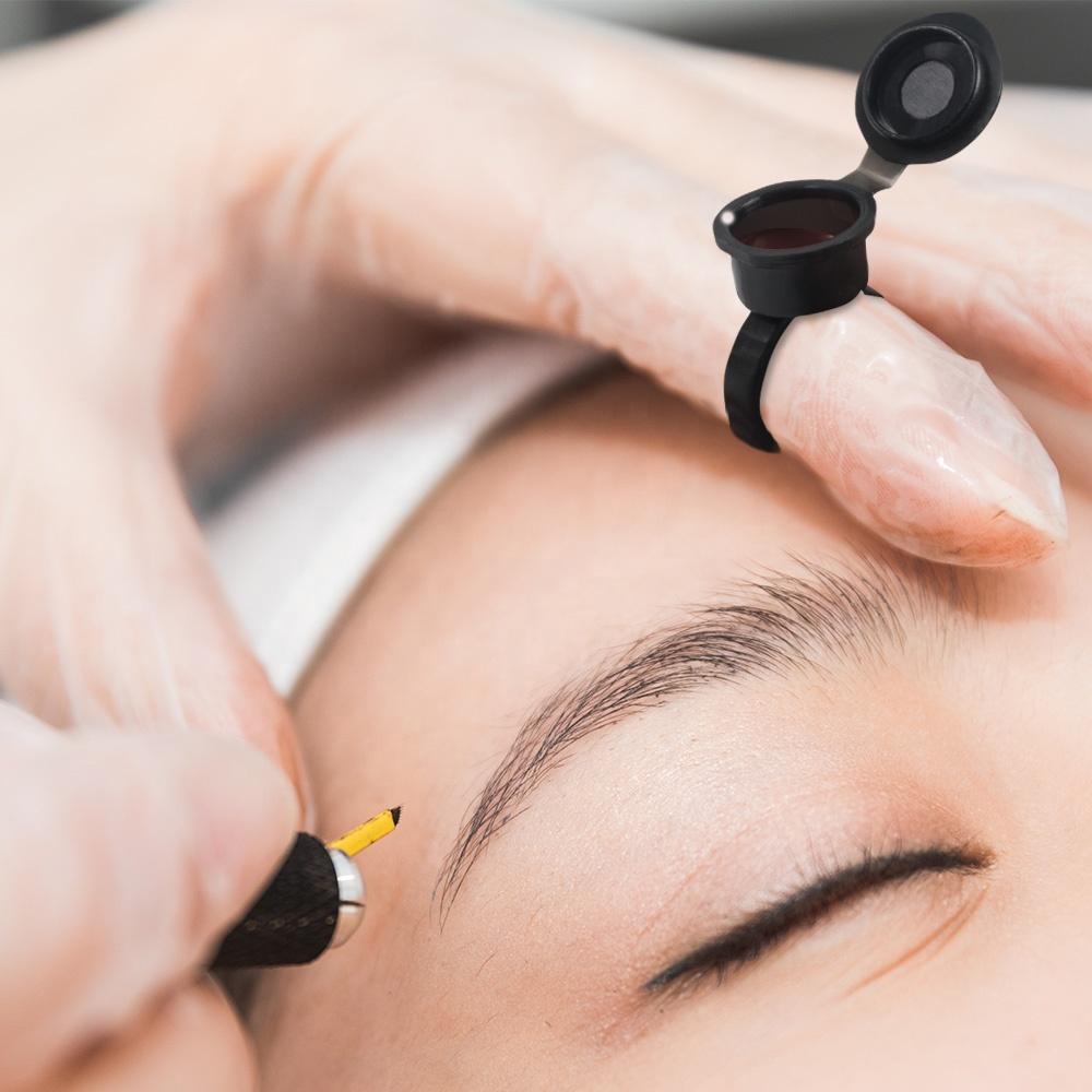 50pcs/pack Makeup Tools Eyelash Extend Ring Cup Tattoo Ink Equipment Microblading Tattoo Cup With Lid Make up Accessories