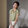 SOFSIL 2026 Summer Silk Plaid Short-Sleeve Lapel Shirt