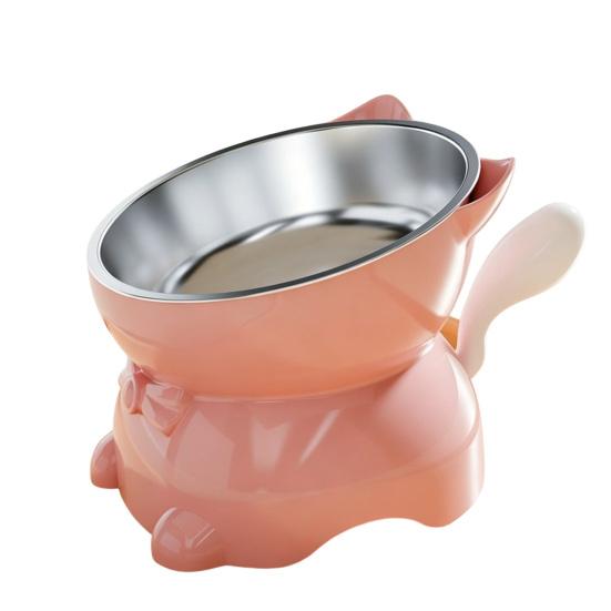 Elevated Cat Bowl Tilted Cat Food Bowl Anti-Slip Raised Cat Feeding Bowl Protects Cats Neck Spine Friendly for Drinking Eating