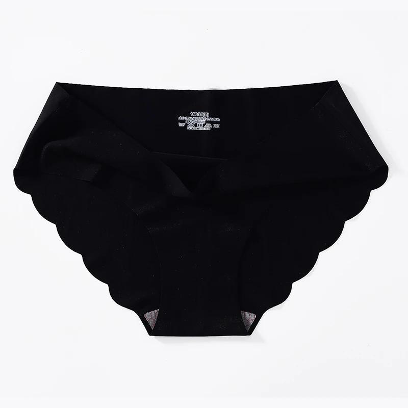 Set Seamless Silk Briefs Sexy Panties For Women Mid Waist Comfortable Girl Silk Panty Female Underpants Woman Lingerie M-Xl