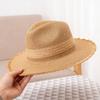 Womens Vintage Straw Hat Two Tone Raw Edge Oversized Brim Korean Style Sun Protection Beach Summer Fashion Luxury Trendy Sun Hat