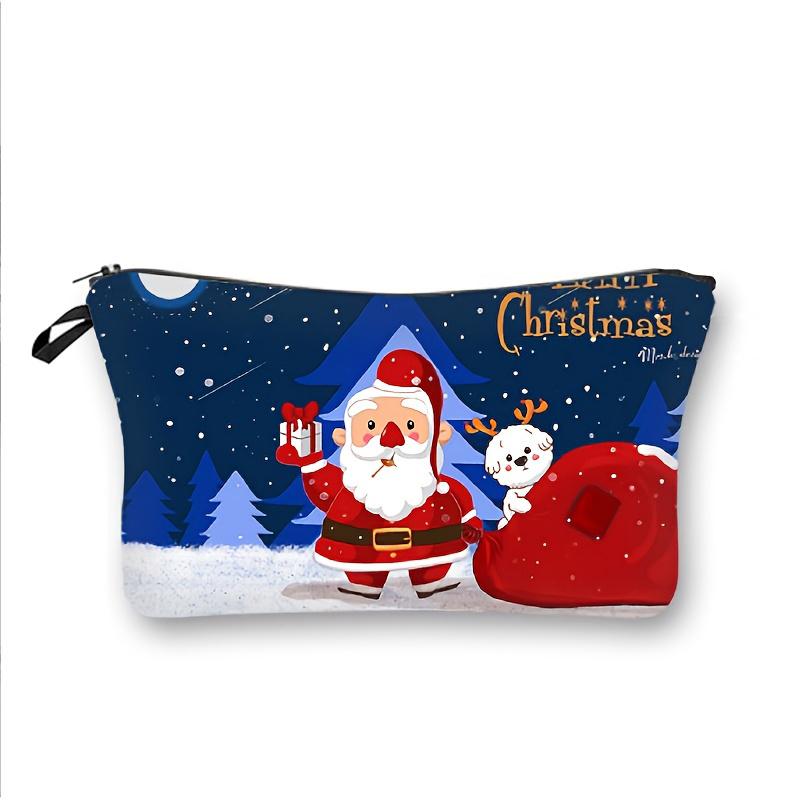 

1 шт. Портативная косметичка с принтом, Дорожная портативная сумка для хранения косметики, Идеально подходит для подарков девочкам на Хэллоуин или Рождество Style 4