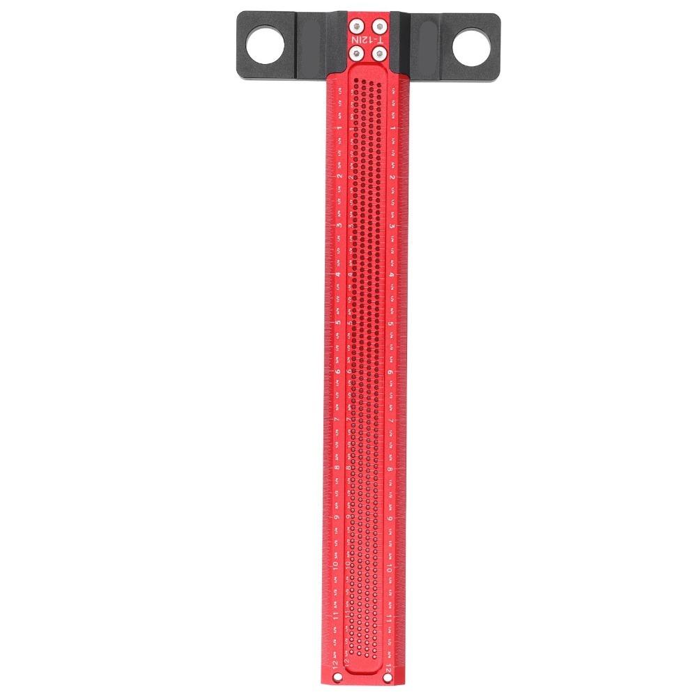 

Aluminum Alloy Hole Marking T Ruler 12 Inch Precision Marking Tool Woodworking Ruler Layout