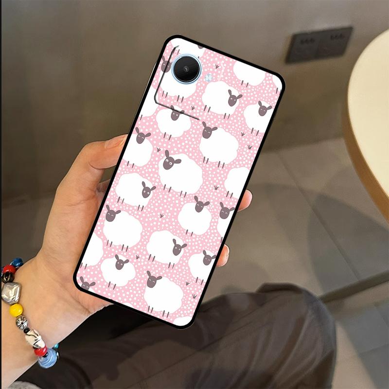 Cute Sheep Case For Realme C65 C67 C61 C53 C55 C51 C25 C63 C71 C75 GT6 GT7 Pro 11 12 13 14 15 Pro Plus