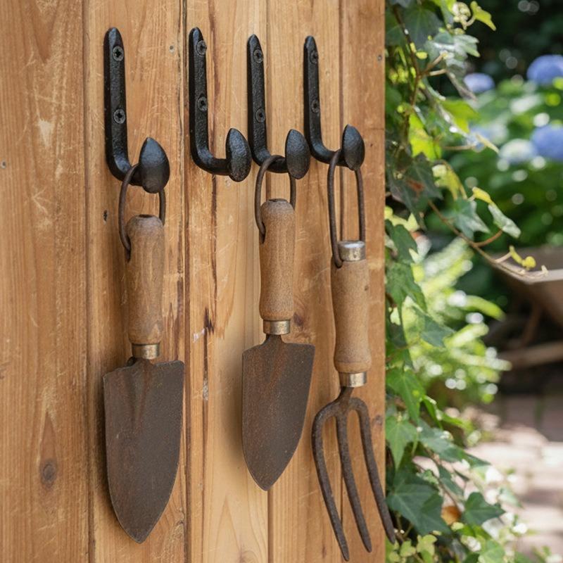 Cast Iron Hook Strong High Load-bearing Not Easy Loosen or Deform for Home Garden Wall Hanging Decorative Coat Hooks