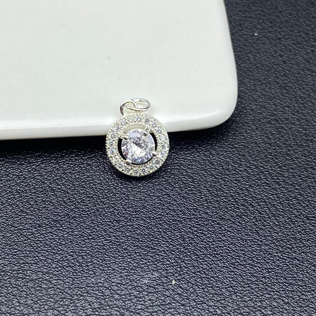 Round Zircon Diamond Pendant for DIY Crystal Jewelry and Beading Bracelet Rope.