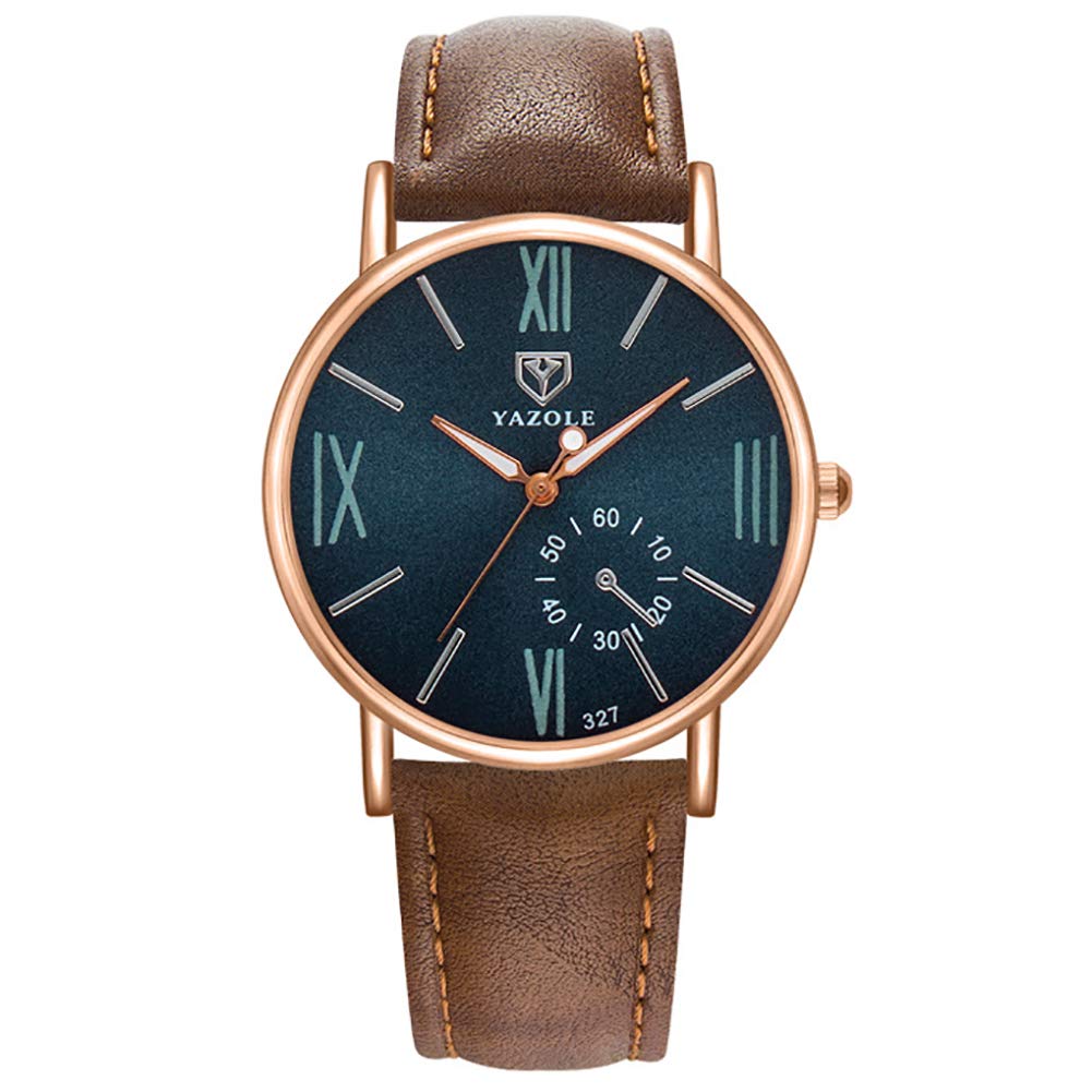 ZooooM Luminous Watch Chronograph Round Analog Watch with Faux Leather Strap, Fashion Accessory for Men, Formal, Casual, and Business Occasions